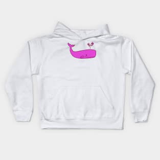 Peace Whale pink Kids Hoodie